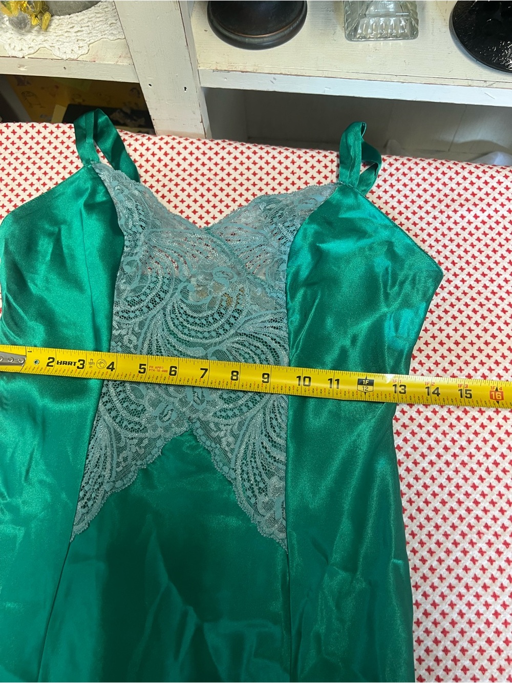 Vintage Victoria’s Secret gold label green long nightgown lace petite guessing s - Picture 6 of 15